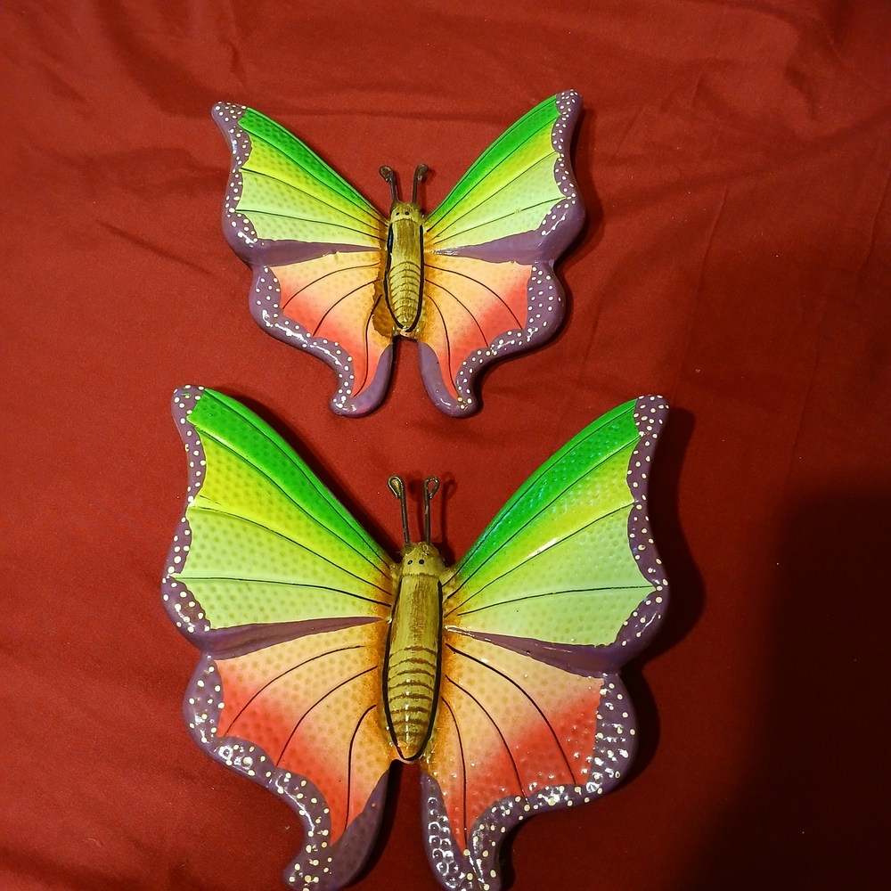 MEXICANA Green Purple Yellow Orange Gradient Butterfly Wall Shelves